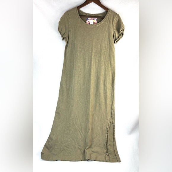 C&C California M Minimalist Olive Cotton Maxi Dress - Picture 7 of 7